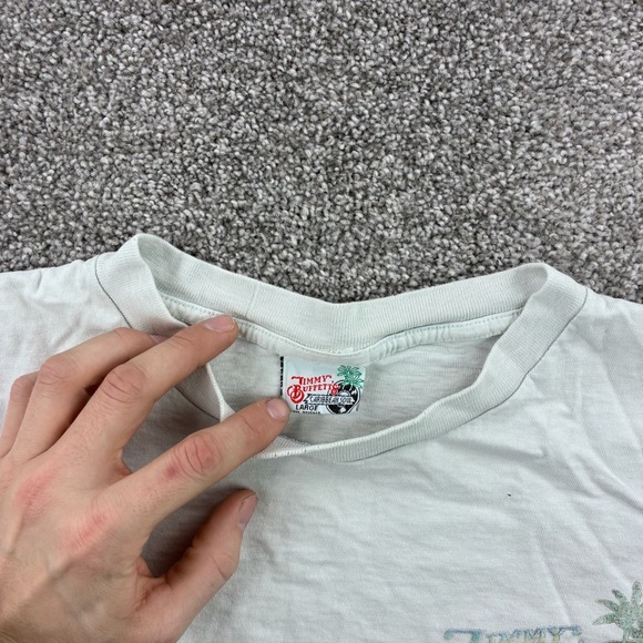 Vintage Jimmy Buffett Caribbean Soul Frog Shirt Men L White Amphibian Distressed - Picture 3 of 6